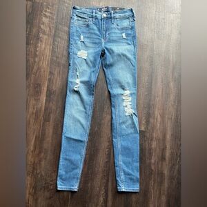 Hollister Blue Ripped Skinny Jeans